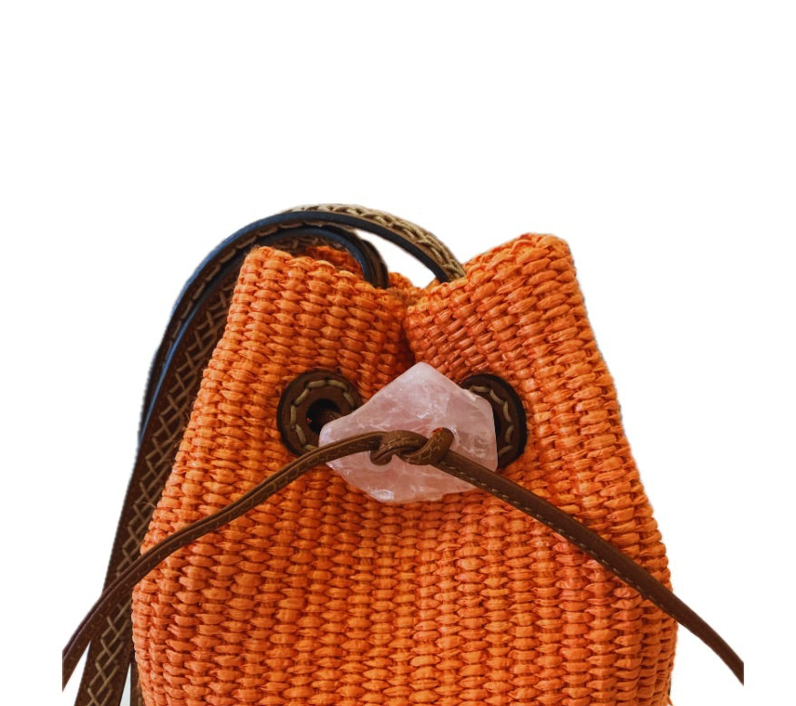 Nirmala Bucket Rafia Orange IACOBELLA