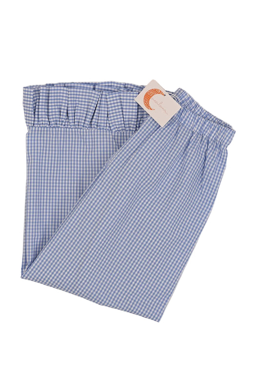 Pantalone rouches vichy