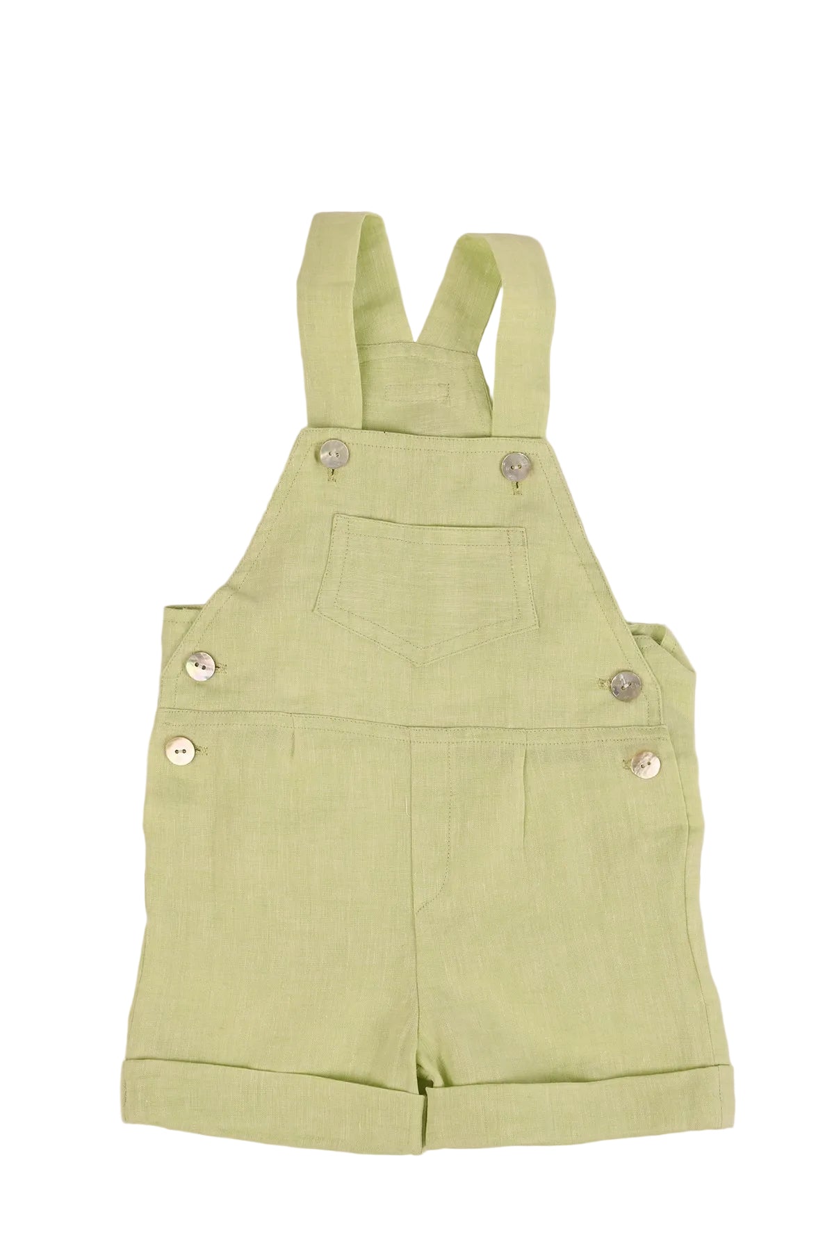 Green Linen Overalls