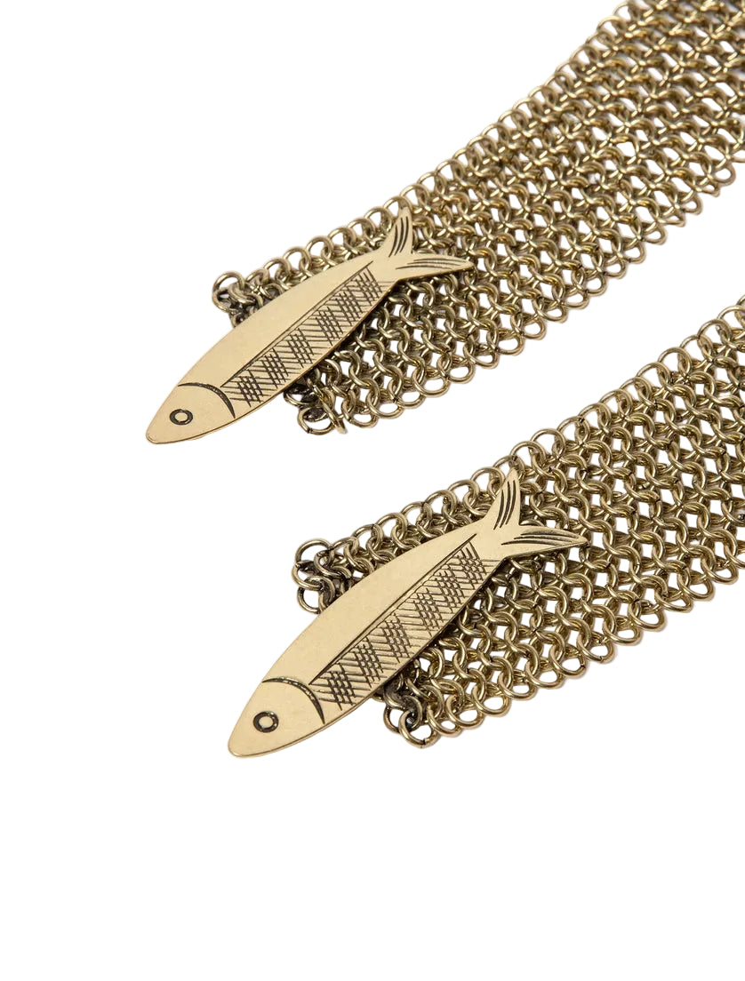 Cintura in maglia metallica oro