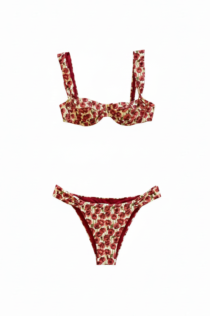 Costume due pezzi Papaveri