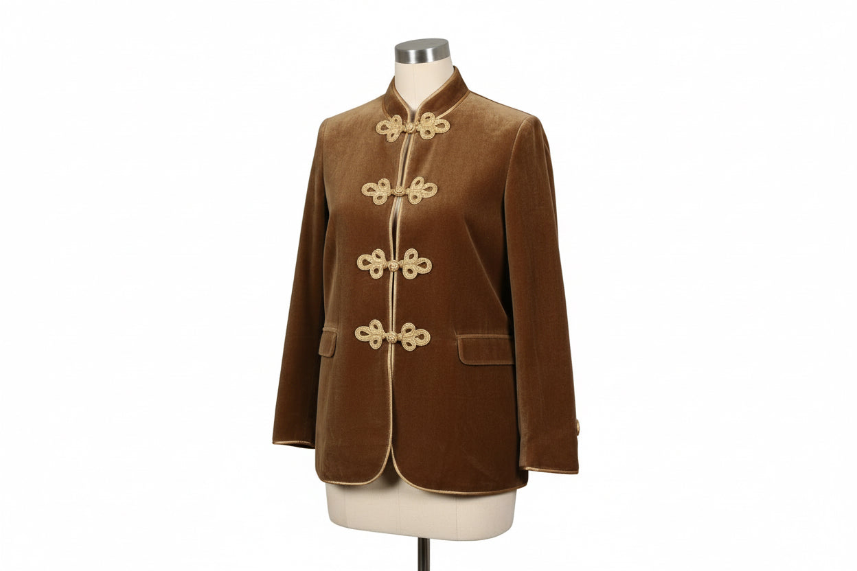 Rufina beige velvet jacket