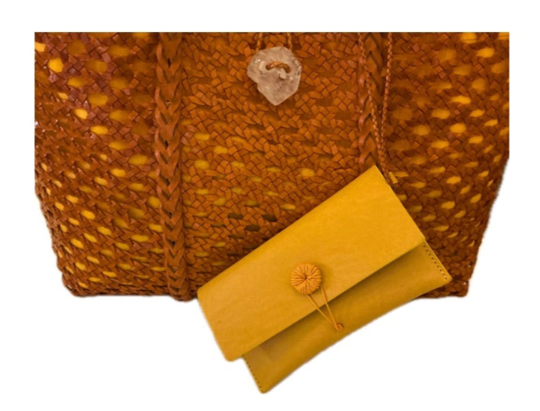 orange leather bag IACOBELLA