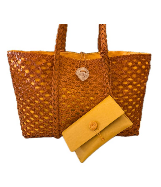 orange leather bag IACOBELLA