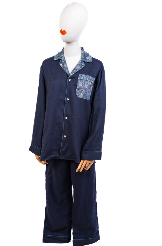 Pyjama flanella blu MANIN