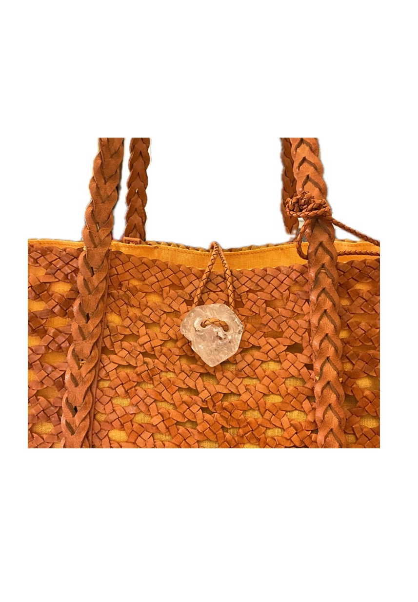 orange leather bag IACOBELLA
