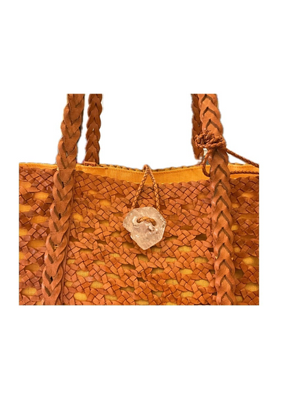 orange leather bag IACOBELLA