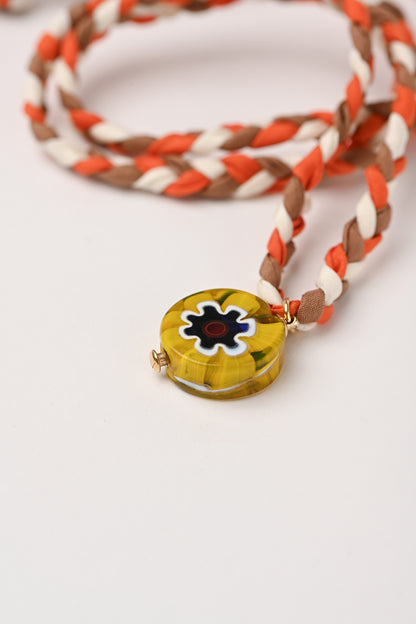 Collana con cordino in seta Bacaressa Amourrina