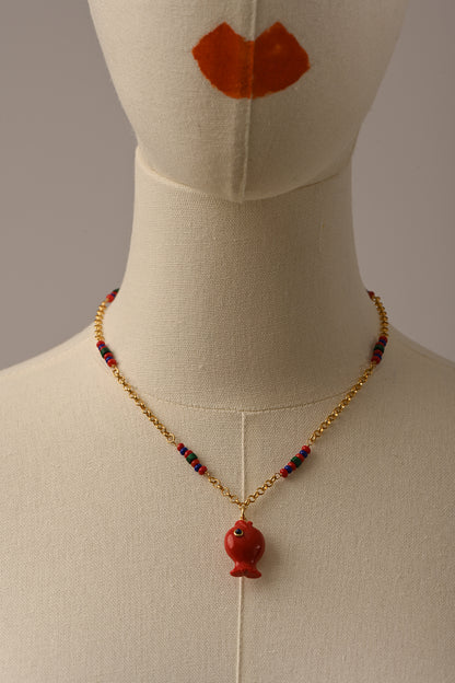 VeroVeronica Fish Rosary Necklace