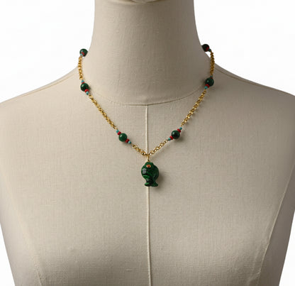VeroVeronica Fish Rosary Necklace
