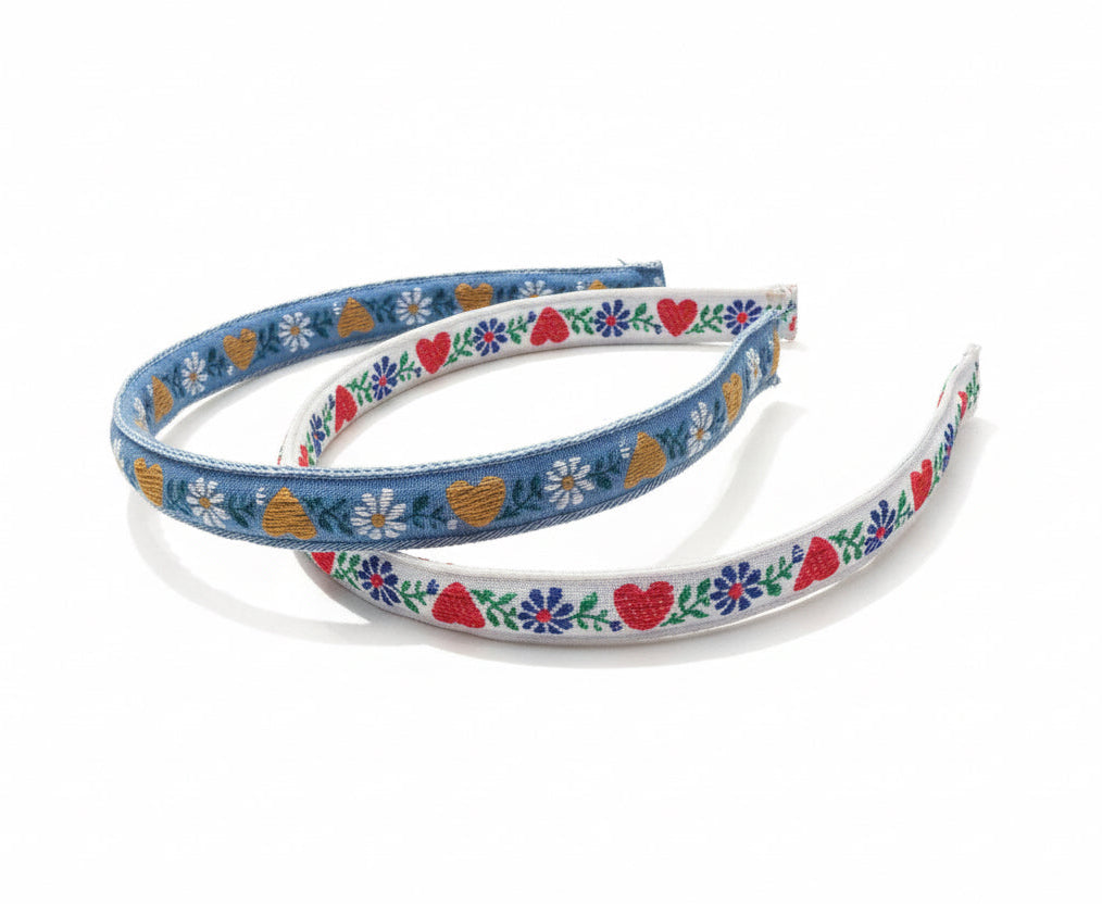 Cerchietto cuori e fiori