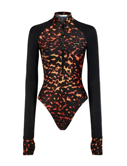 Long Sleeve Bodysuit UPF50+ UV Swimwear Women – Sea Turtle Print