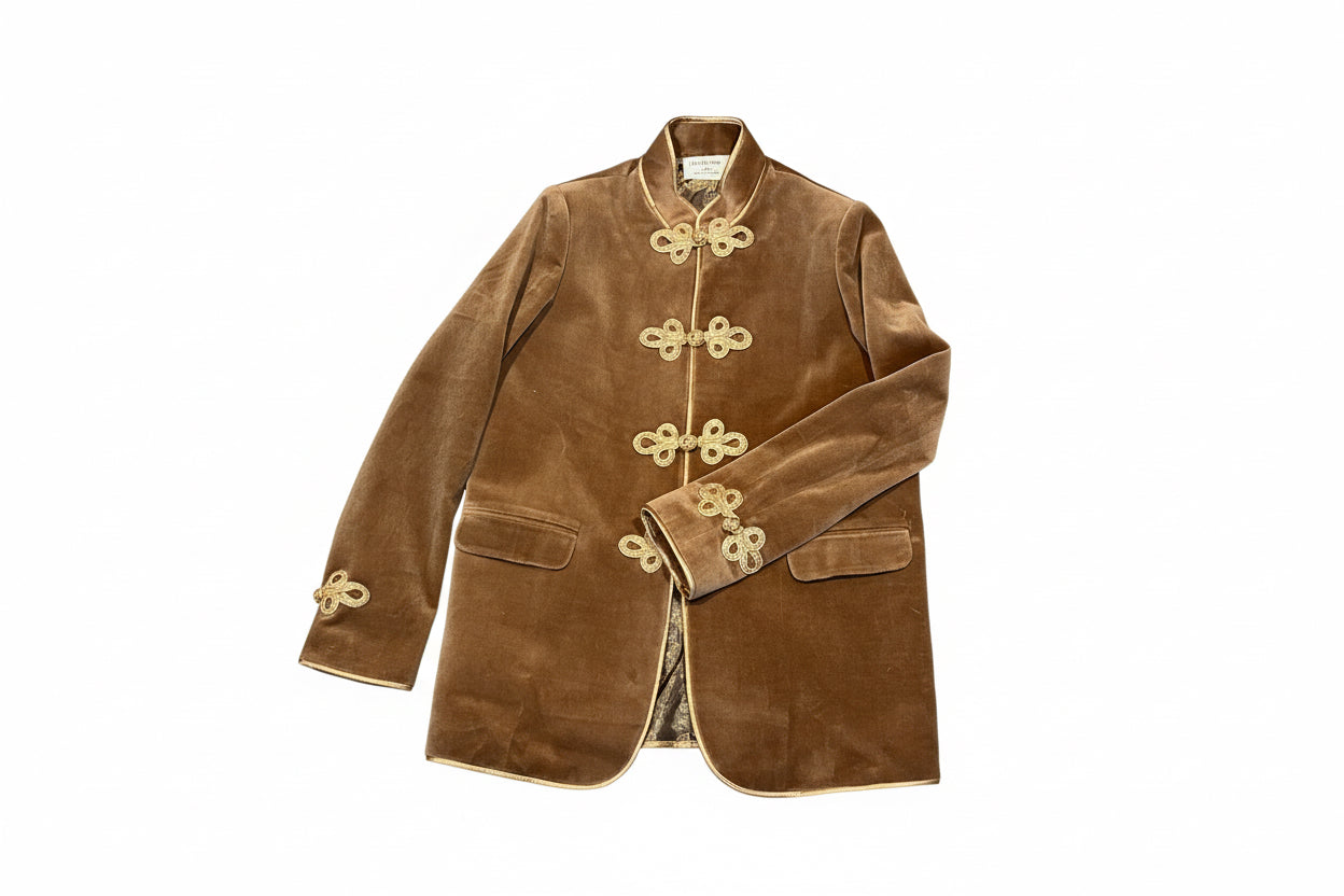 Rufina beige velvet jacket