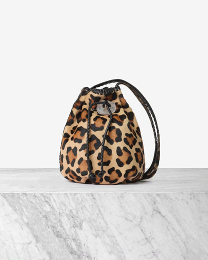 Nirmala Bucket Leopard Pony Hair IACOBELLA