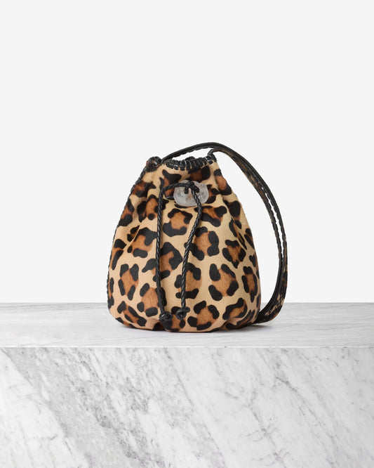 Nirmala Bucket Leopard Pony Hair IACOBELLA