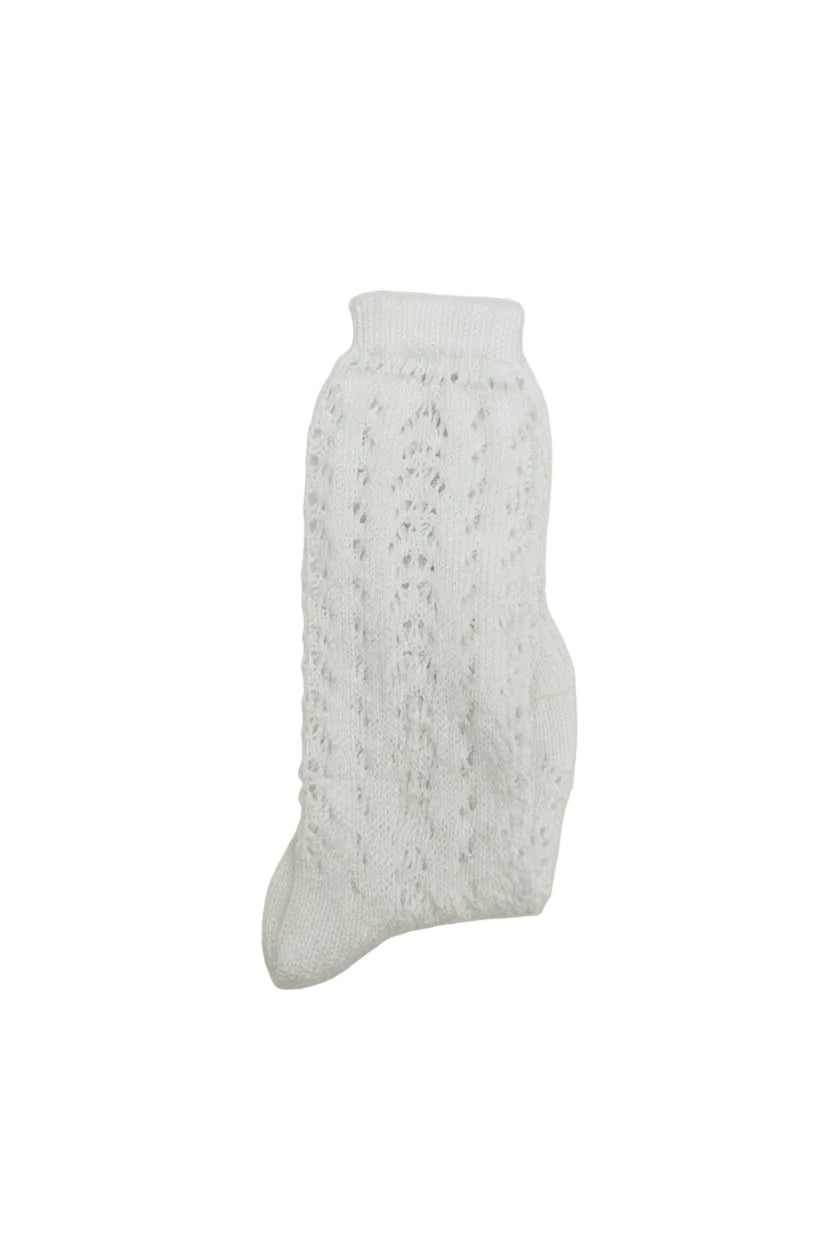 Calze traforate in cotone bianco