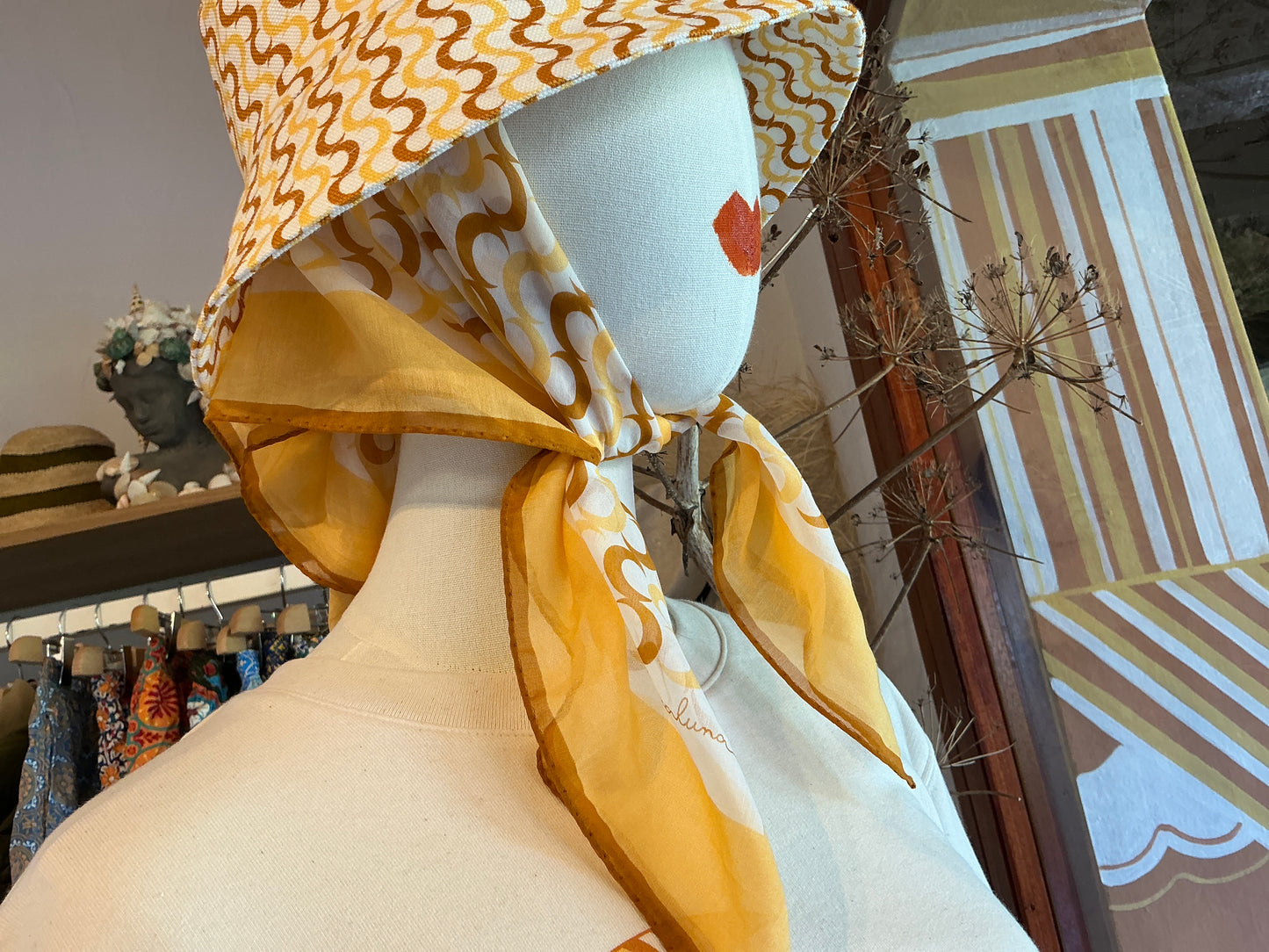 Bandana in voile di cotone stampato Caraluna