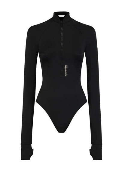 Long Sleeve Bodysuit UPF50+ UV Swimwear Women - Vulcanic Black