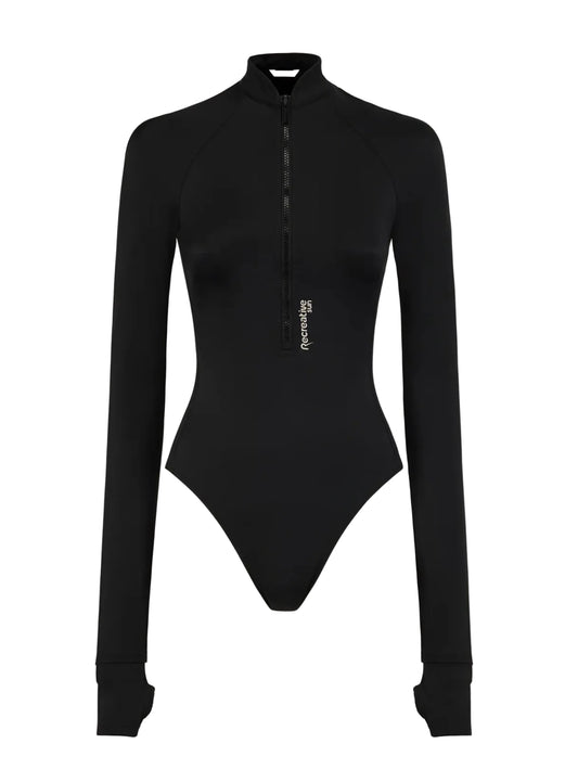 Long Sleeve Bodysuit UPF50+ UV Swimwear Women - Vulcanic Black