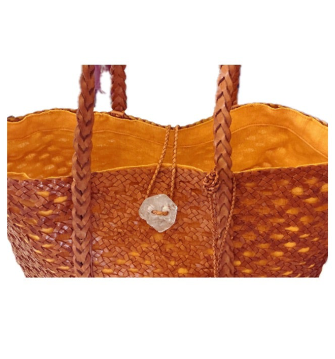 orange leather bag IACOBELLA