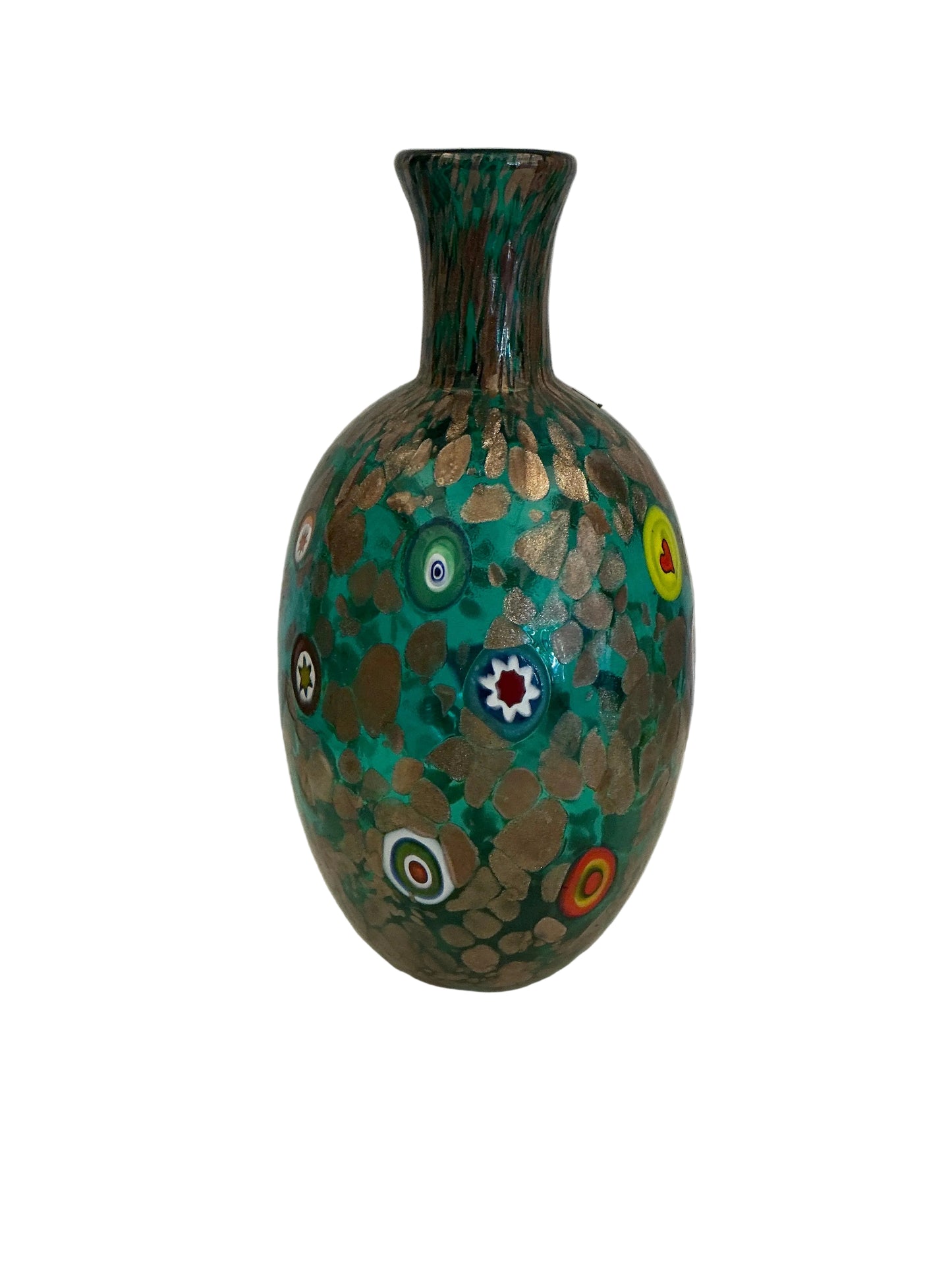 Vasetto Murano verde e oro