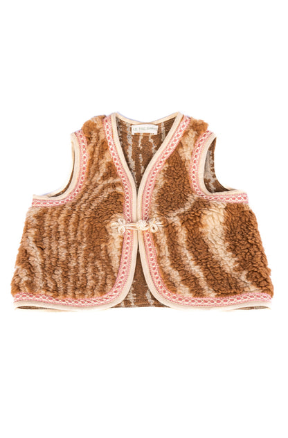 Baby Juno wool vest with trim LE TRE SARTE
