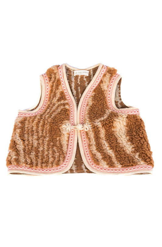 Baby Juno wool vest with trim LE TRE SARTE