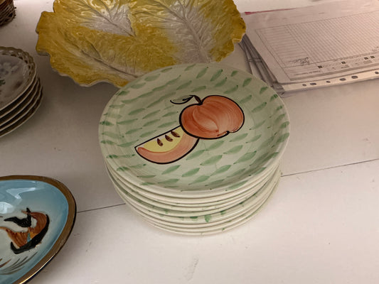 Set piatti x9 verde e bianco frutta Teresa cercava