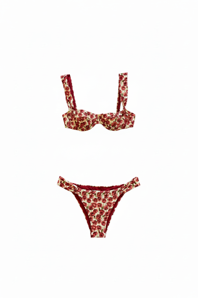 Costume due pezzi Papaveri