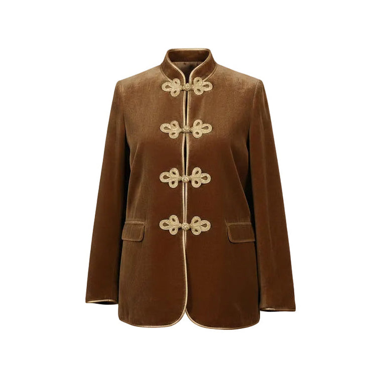 Rufina beige velvet jacket