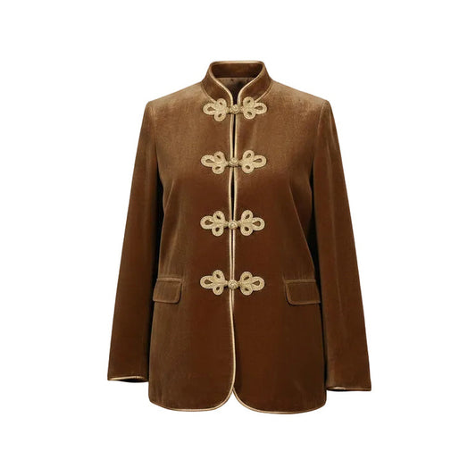 Rufina beige velvet jacket