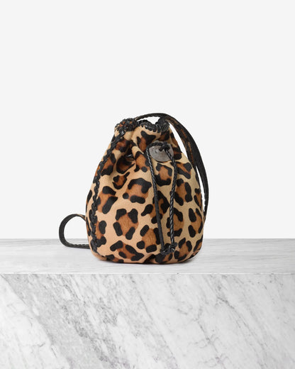 Nirmala Bucket Leopard Pony Hair IACOBELLA