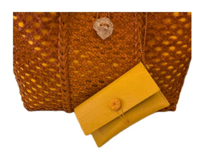 orange leather bag IACOBELLA