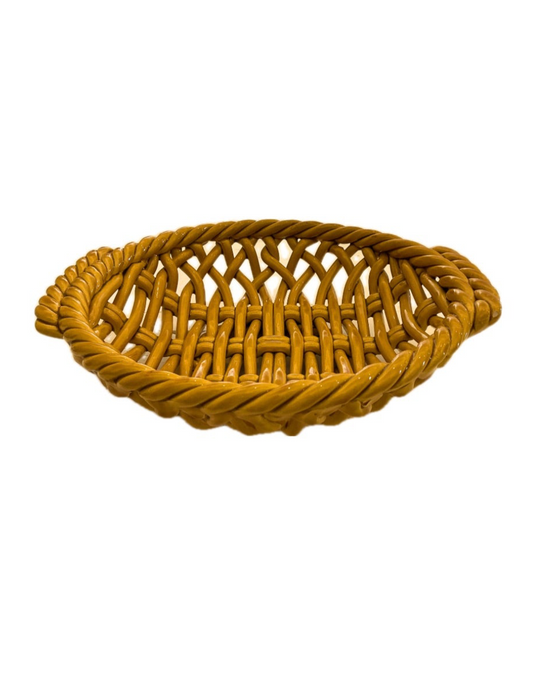 Fruttiera in ceramica intrecciata