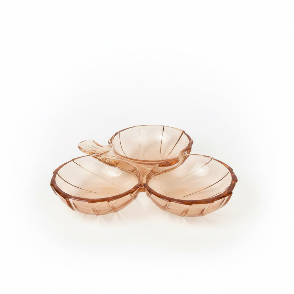 Piatto foglia aperitivo vetro rosa