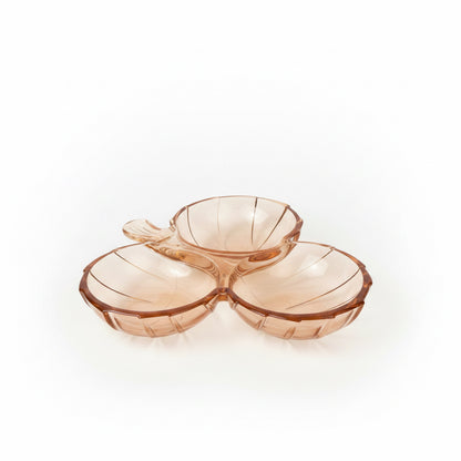 Piatto foglia aperitivo vetro rosa