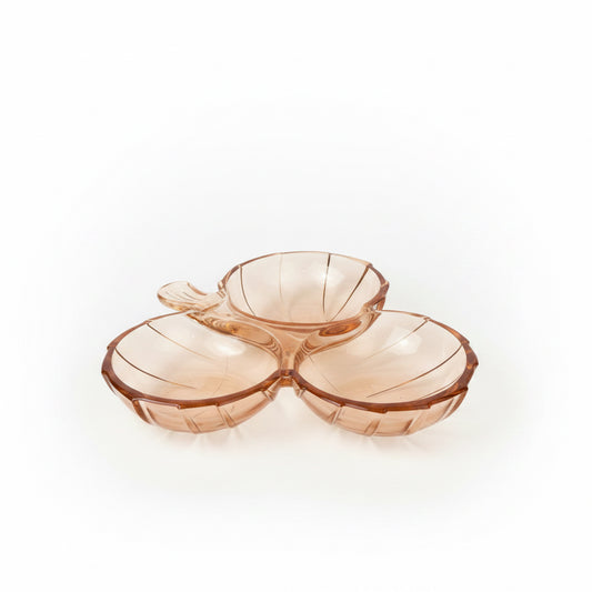 Piatto foglia aperitivo vetro rosa