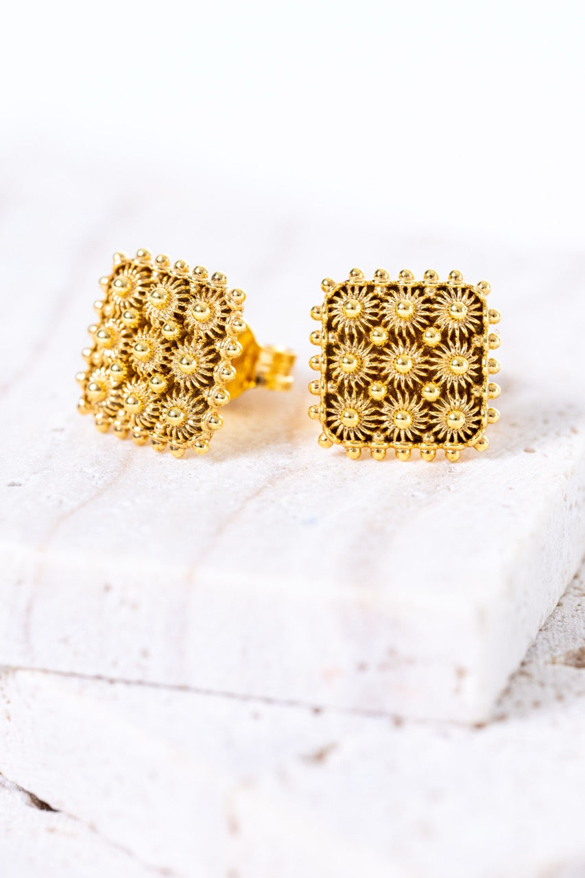 Orecchini Nido D’ape Dorato HOROS