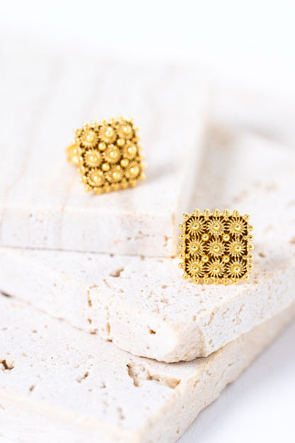 Orecchini Nido D’ape Dorato HOROS