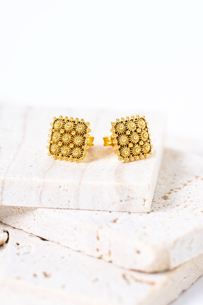 Orecchini Nido D’ape Dorato HOROS