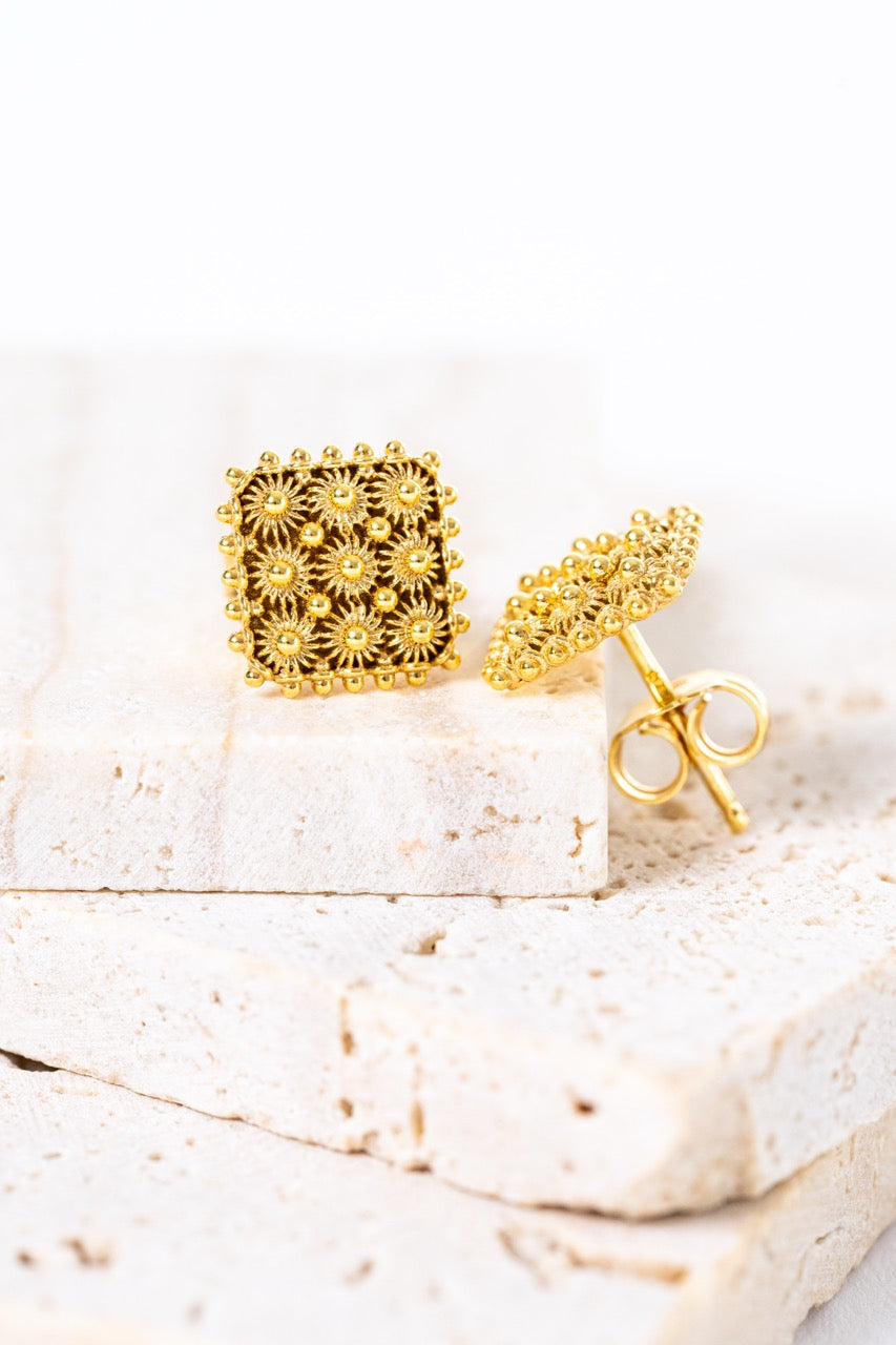 Orecchini Nido D’ape Dorato HOROS