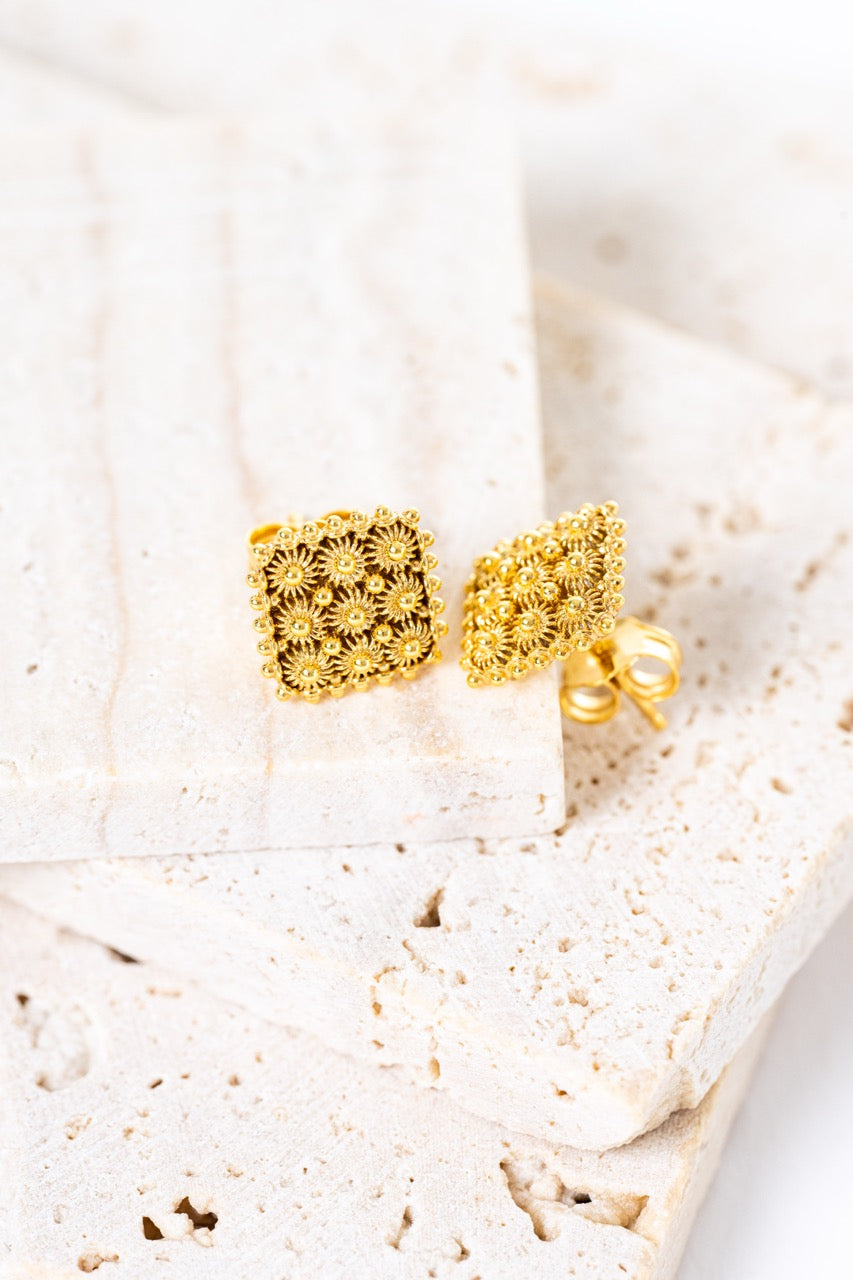 Orecchini Nido D’ape Dorato HOROS