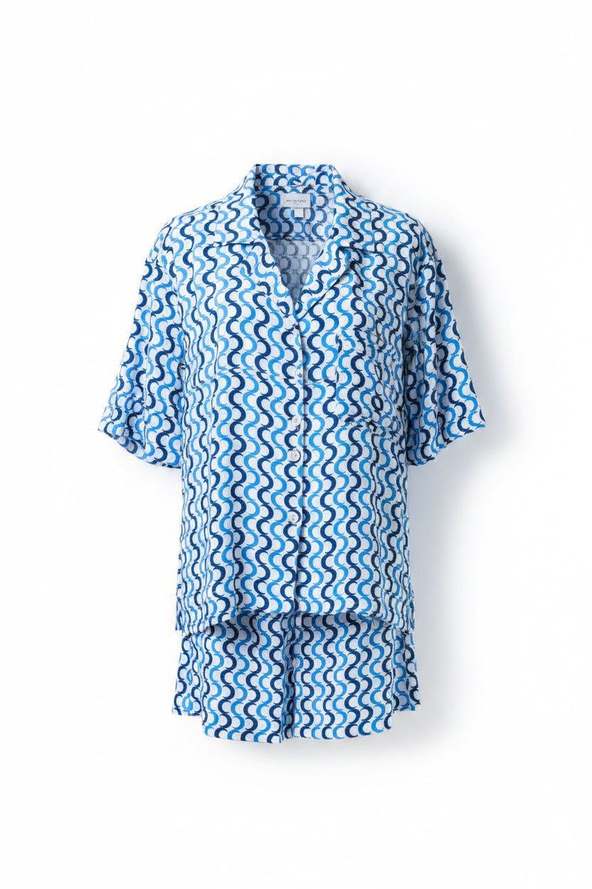 Blue viscose pijama 