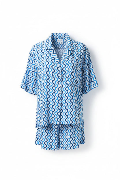 Blue viscose pijama 