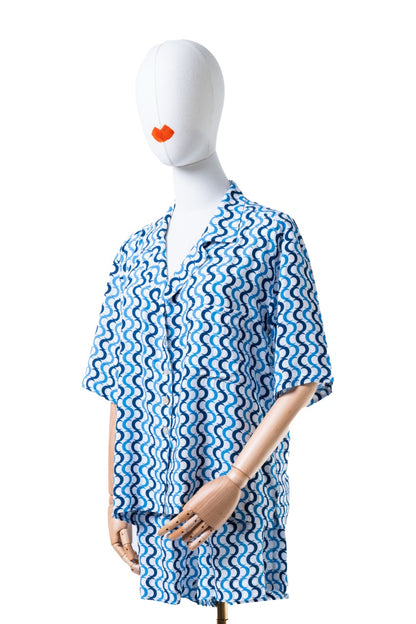 Pijama viscosa blu Caraluna