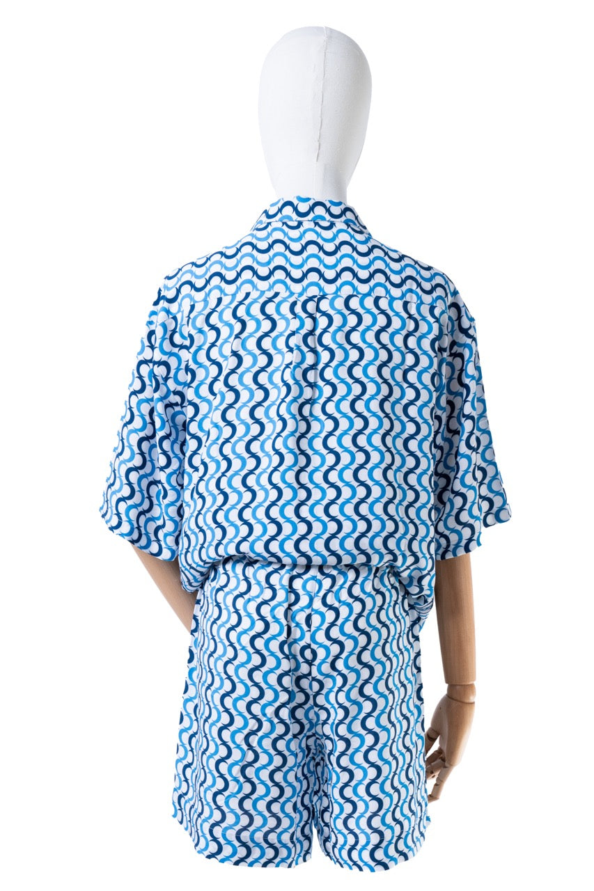 Pijama viscosa blu Caraluna