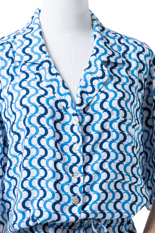 Pijama viscosa blu Caraluna