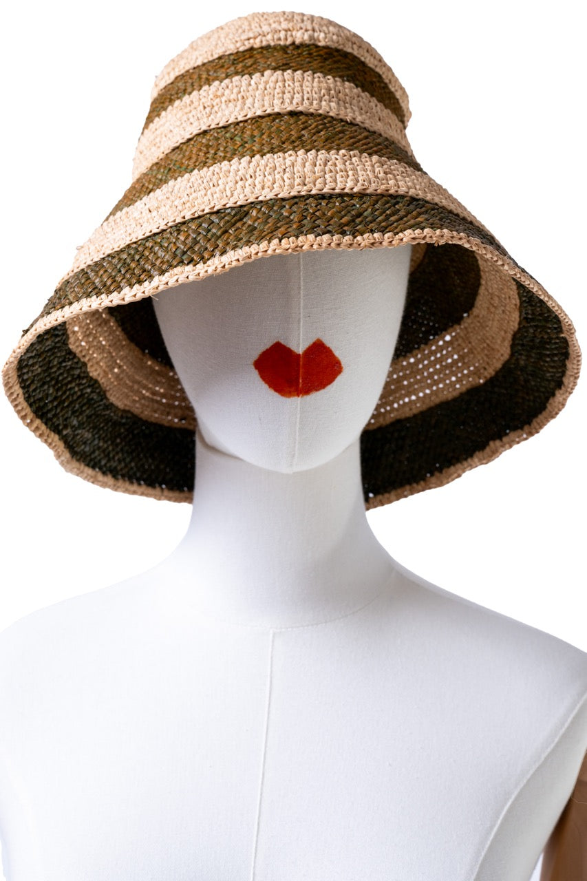 cappello in paglia a righe MADE FOR A WOMAN