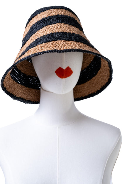 cappello in paglia a righe MADE FOR A WOMAN