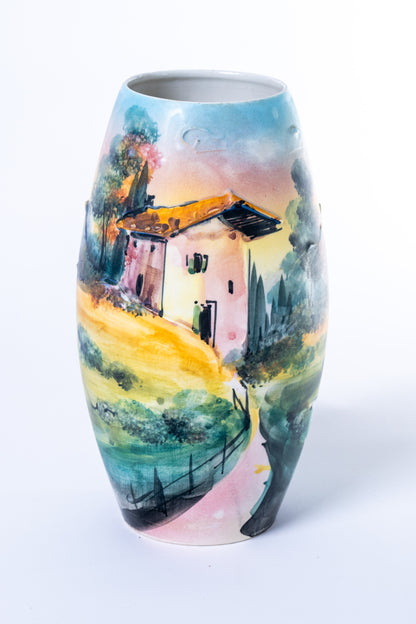 Vaso scenario di campagna ovale Teresa Cercava